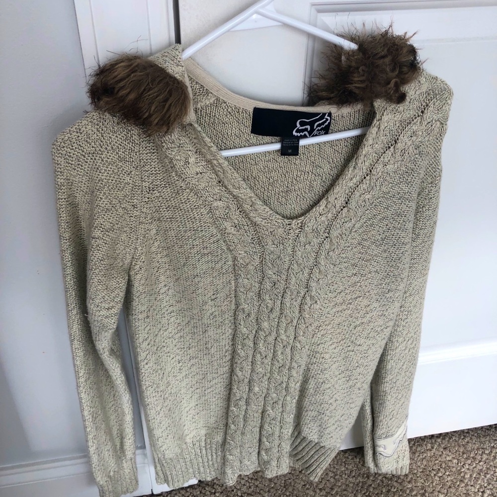 FOX sweater with fur hood
